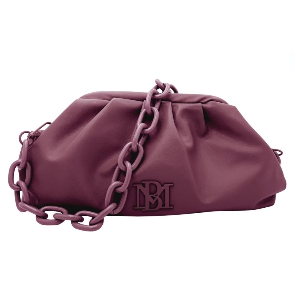 Badgley Mischka Burgundy Clutch Bag Plum